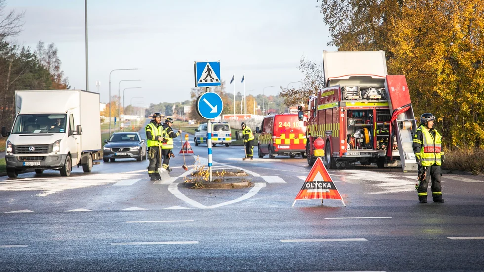 Olyckan inträffade i korsningen Slitevägen/Lundbygatan.