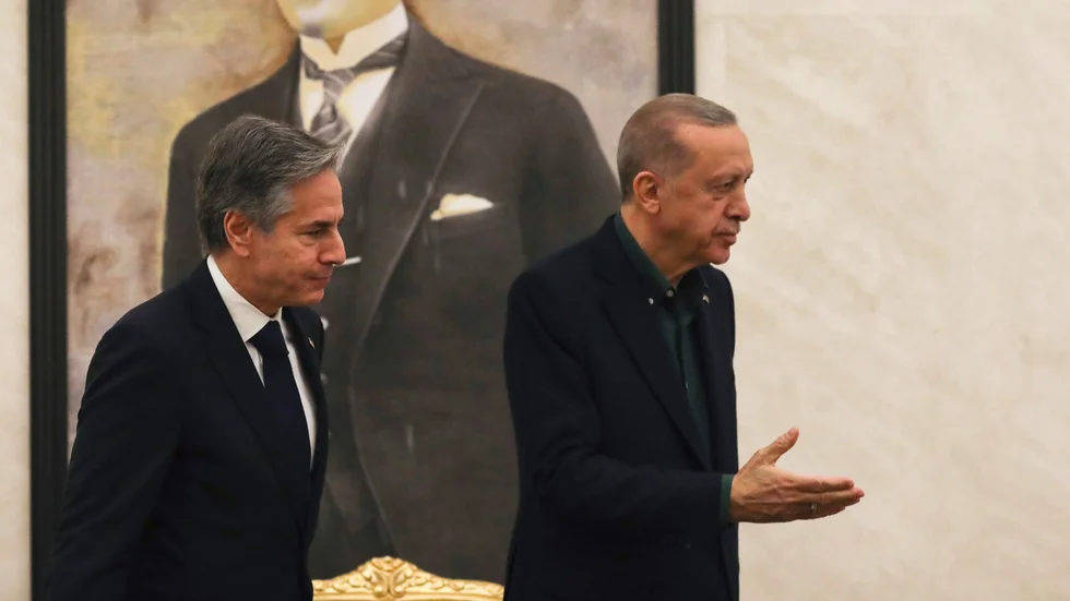 Agerar. USA:s utrikesminister Antony Blinken stödjer Sverige i förhandlingarna med Erdoğan.  