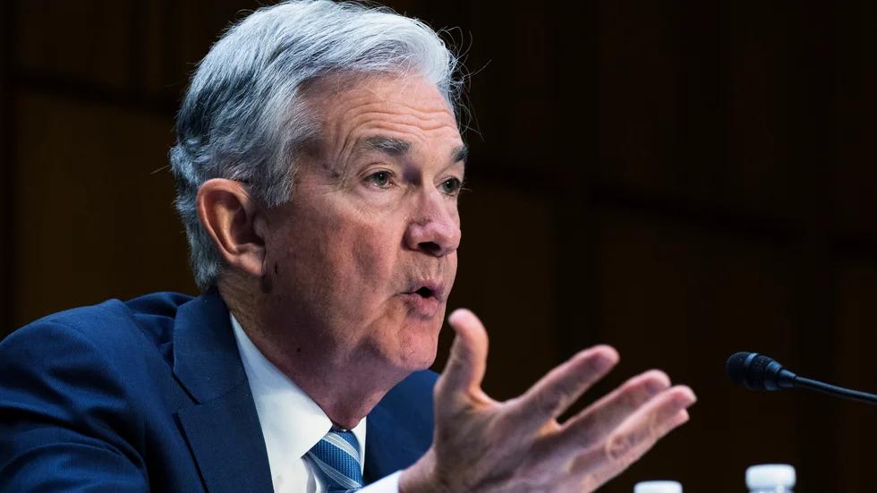 USA:s centralbankschef Jerome Powell frågas ut i senaten. Arkivbild
