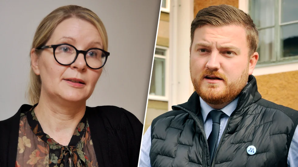 Lisa Norén (S) och Fabian Sjöberg (M) står på olika sidor i politiken. 