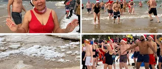 Femårsjubileum för Juldoppet i Varamon – Mellan 50-60 tappra badare trotsade minusgraderna i luften: "Det var skönt"