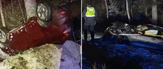 Bärgningspersonal nära bli påkörd av olycksbil • Misstänkt vårdslöshet i trafik efter dubbla olyckor på riksvägen 