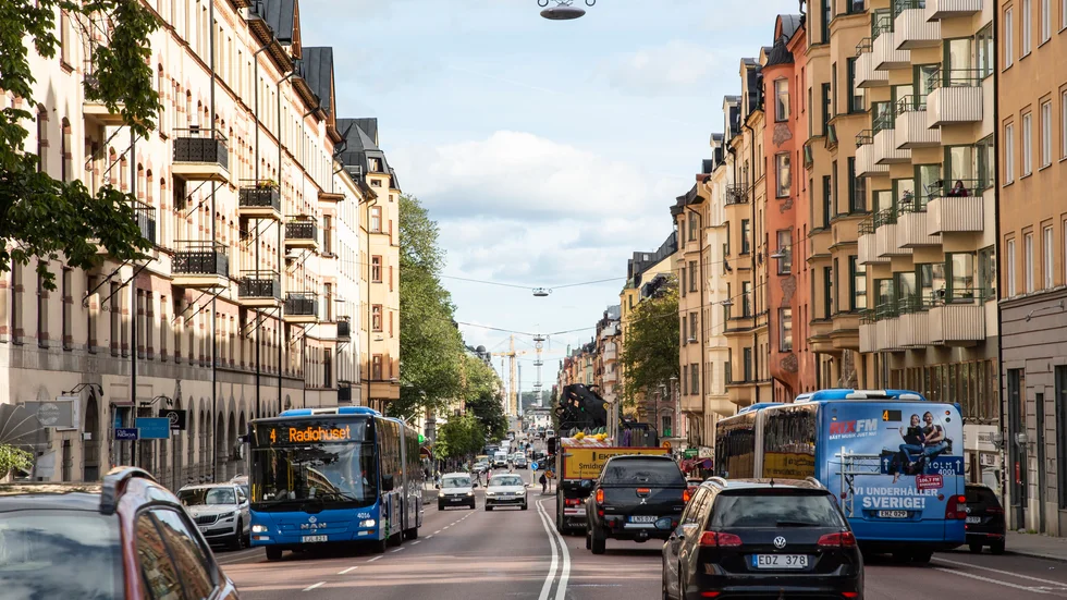 Hornsgatan, en av Stockholms mest förorenade gator.