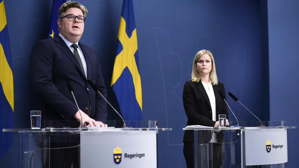 Satsar. I februari höll justitieminister Gunnar Strömmer (M) och jämställdhetsminister Paulina Brandberg (L) en pressträff om insatser för att bekämpa våldet mot kvinnor.