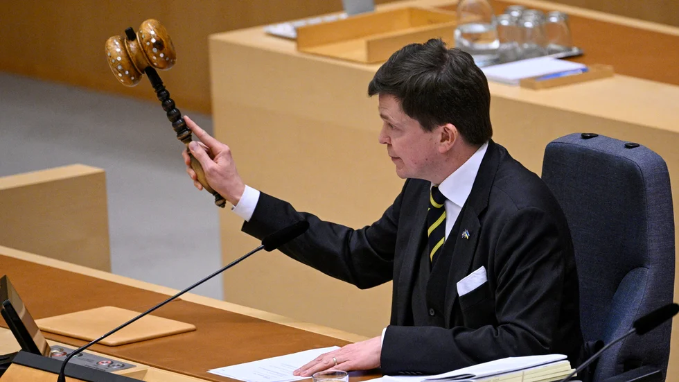 Talman Andreas Norlén klubbar det historiska beslutet om Nato efter onsdagens omröstning i riksdagen.