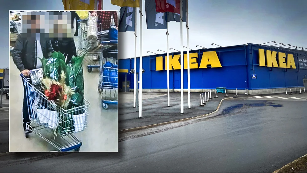 Mannen misstänks ha lämnat Ikea med varor för drygt 3200 efter att ha scannat en plastväxt för 29 kronor. Bilden är ett montage. 