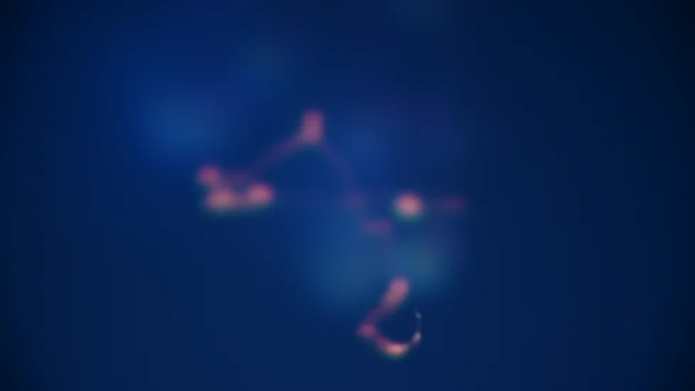 Light show in the evening sky connected to rocket launch.