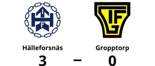 Hälleforsnäs segrare efter walk over från Gropptorp