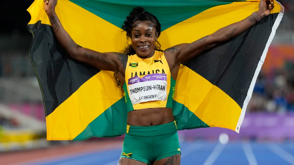 Elaine Thompson-Herah har nu helt ställt in sin medverkan i sommarens OS i PAris. Arkivbild.