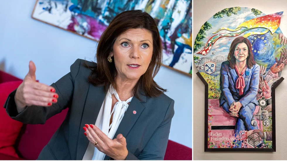 Eva Nordmark från Luleå var ordförande för fackförbundet TCO Sverige under drygt åtta år mellan 2011-2019, innan hon utseddes till arbetsmarknadminister 2019. Nu har hon fått sitt porträtt målat av Luleåkonsnären Kristina Nilsdotter som kommer att hänga i fackförbundets lokaler på Linnegatan 14 i Stockholm. "Jag är jättenöjd", säger hon.