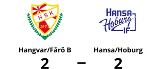 Oavgjort mellan Hangvar/Fårö B och Hansa/Hoburg