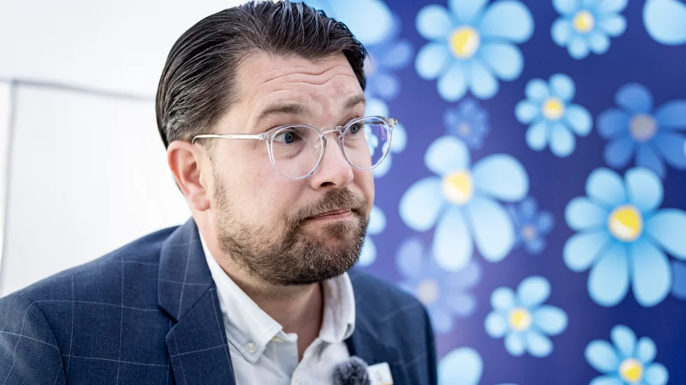 Sverigedemokraternas partiledare Jimmie Åkesson drar ifrån Moderaternas Ulf Kristersson. Arkivbild.