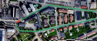 Väg i centrala Skellefteå stängs av