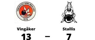 Seger med 13-7 för Vingåker mot Stallis
