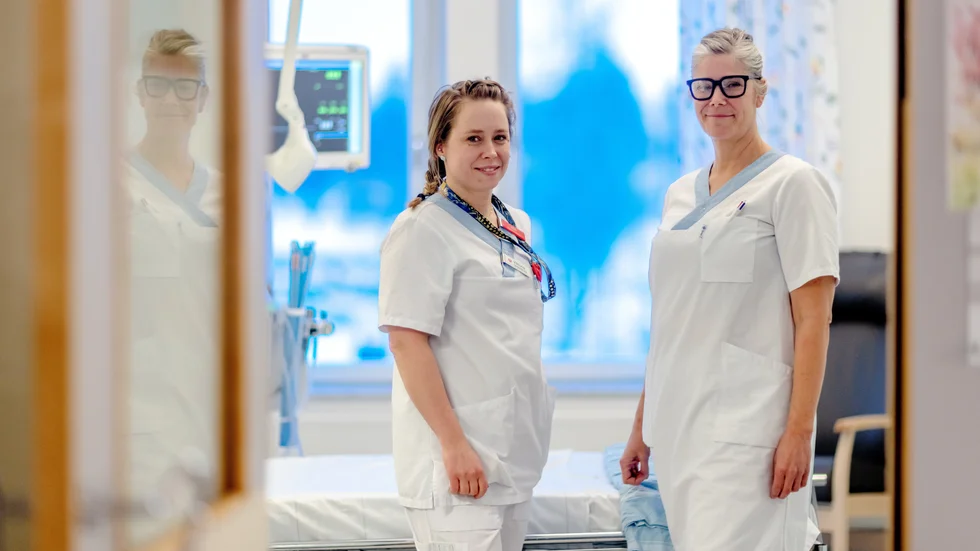 Viktoria Gustafsson, sjuksköterska och Katarina Flodmark, enhetschef på Hjärtintensiven, Sunderby sjukhus.