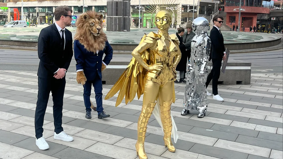Några av kostymerna inför kommande säsong av "Masked singer" visades upp i Stockholm nyligen. Pressbild.
