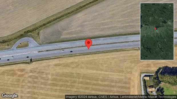 Stopp på E4 på grund av en singelolycka