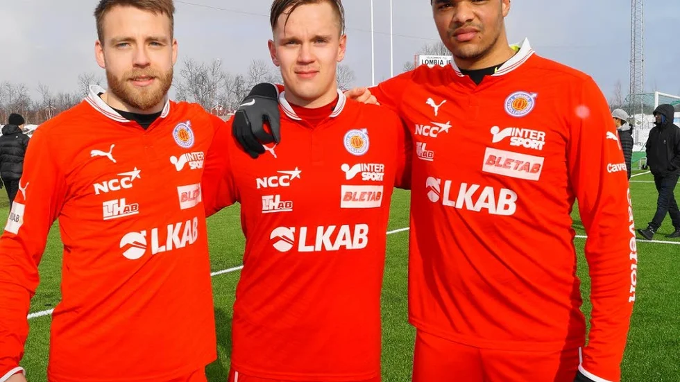 Målmännen. De hittade nätet för Kiruna:  Johan Karlberg-Stålnacke, Jack Green och Fredrik Ahlander.