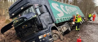 Lastbilsolycka orsakade stopp i trafiken