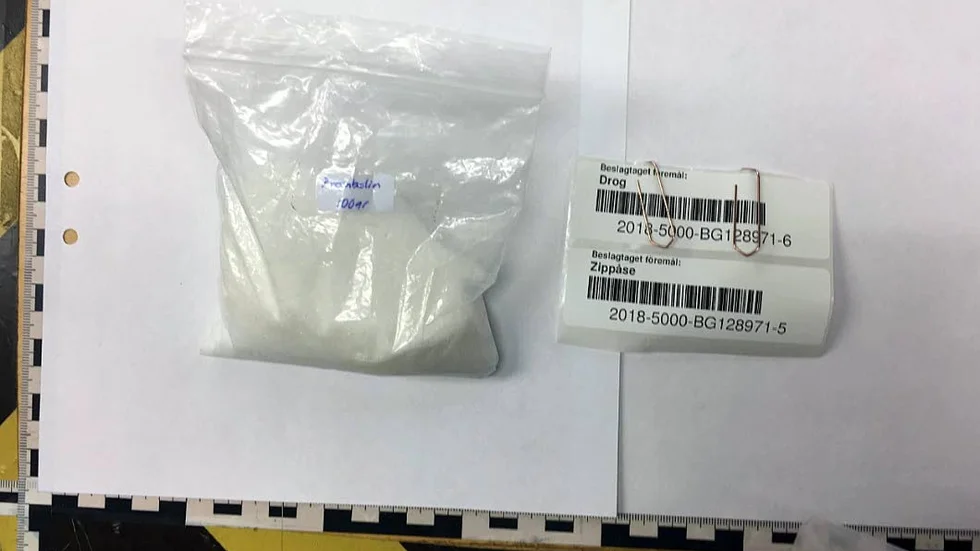 Polisen hittade både tabletter och pulver innehållandes pregabalin hemma hos Motalabon.