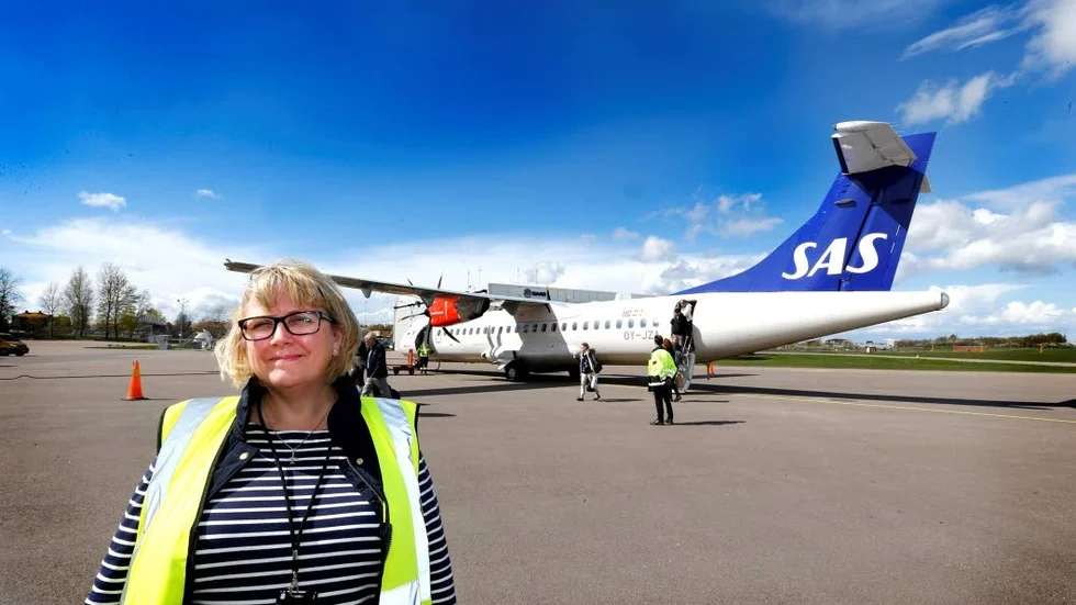 Överraskad. Camilla Lejon, flygplatschef i Linköping, överraskades av beskedet att SAS Köpenhamnslinje upphör den 18 januari.