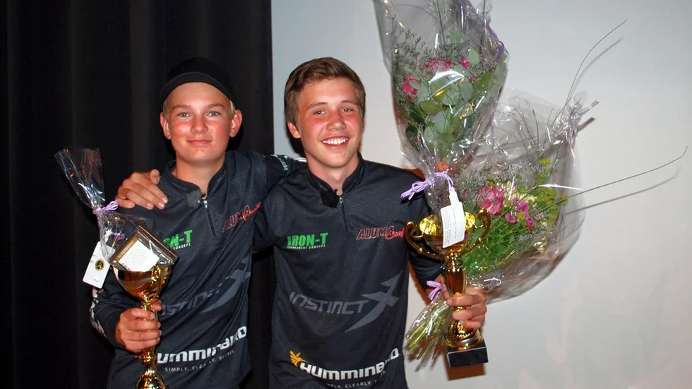 Adrian Lundberg och Wictor Tysk vann fisketävlingen Pike Hero. Foto: Alicia Lundberg