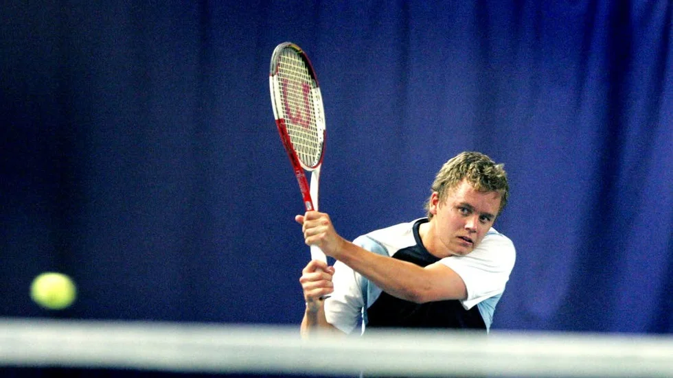 Robin Brage från sin tid som aktiv tennisspelare. Numera är han tränare på elitnivå.
