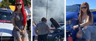 Stor bil- och folkfest på torget i Motala – som fylldes av rök