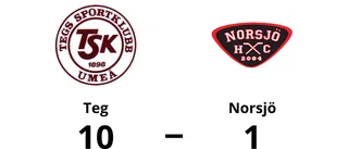 Teg är klar seriesegrare efter seger mot Norsjö