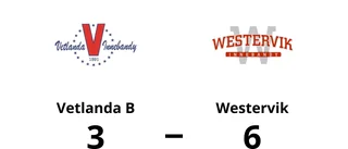 Tre poäng för Westervik borta mot Vetlanda B