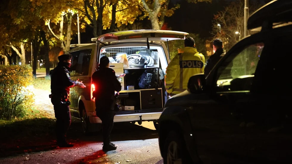 Bild från polisinsatsen. 