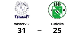 Seger med 31-25 för Västervik mot Ludvika
