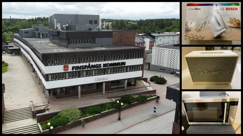 Polisen kunde vid en husrannsakan beslagta flera varor, som man misstänker har köpts för kommunens pengar.