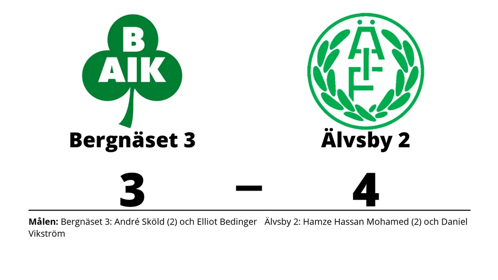 Bergnäsets AIK 3 förlorade mot Älvsby IF 2