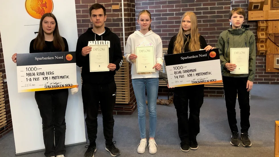 Årets pristagare fick ta emot diplom och checkar i kommunfullmäktiges sal.