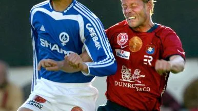 örgryte och Johan Anegrund blev en tuff motståndare för Arsim Gashi och ÅFF i svenska cupen. Bild: PRESSENS BILD