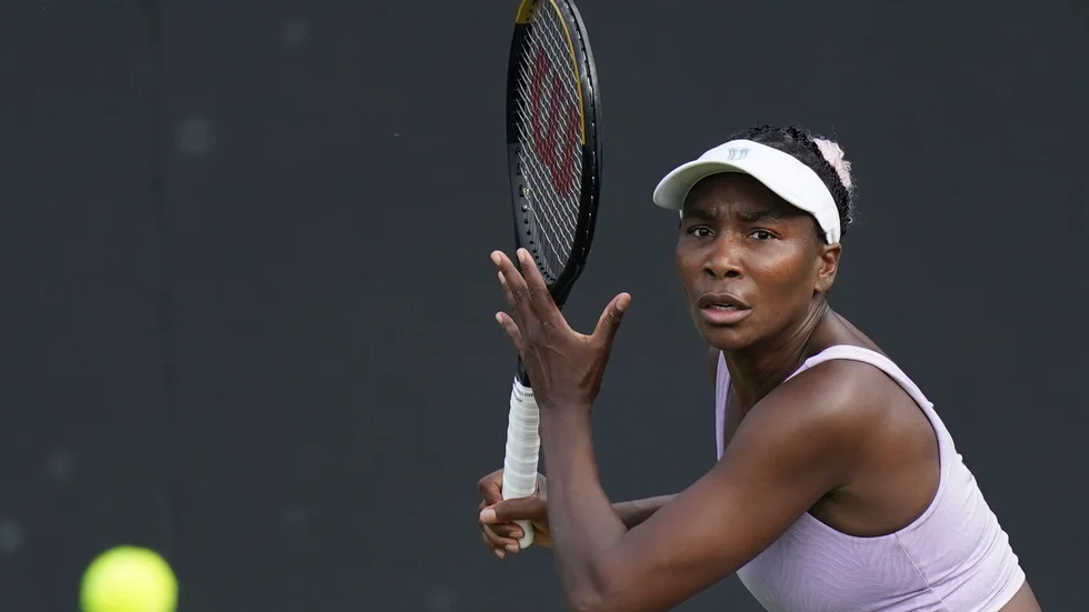 Venus Williams i segermatchen mot Camila Giorgi.