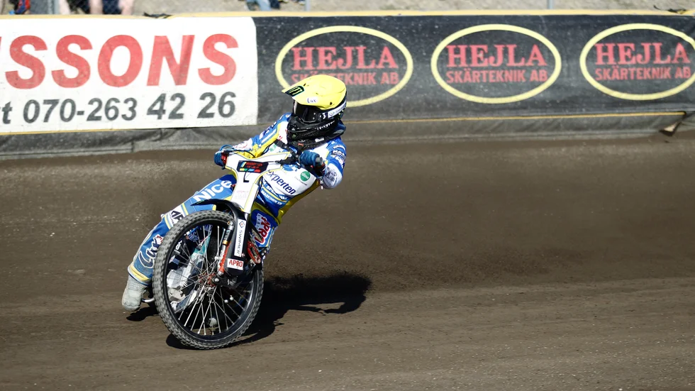 Pawel Przedpelski var Piraternas bästa förare i matchen mot Västervik.