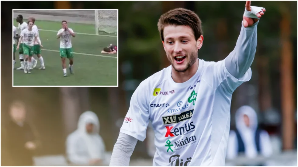 Isak Andersson skickade en hälsning till kameran efter sin kvittering i 100:e minuten.
