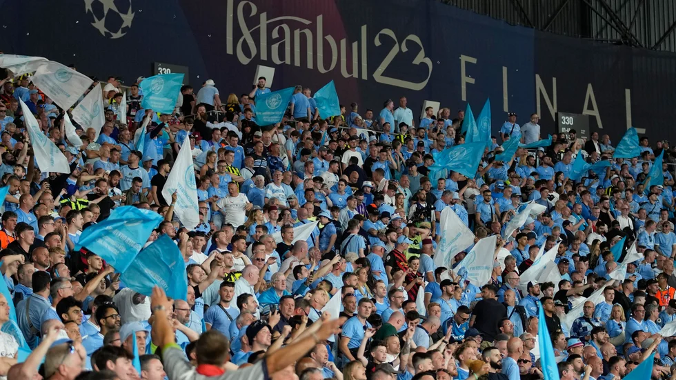 Supportrar under Champions League-finalen mellan Manchester City och Inter.