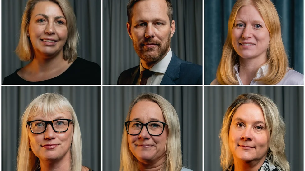 Emilie Orring (M), Björn-Owe Björk (KD), Unn Harsem C), Malin Sjöberg Högrell (L), Cecilia Linder (M) och Helene Zeland Bodin (C) från alliansen i Region Uppsala.
