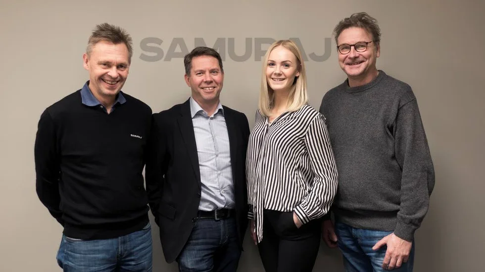Gänget. Karl-Johan Gramner, styrelseordförande, Tomas Ek, Johanna Öhman och Christer Enberg på Samuraj.