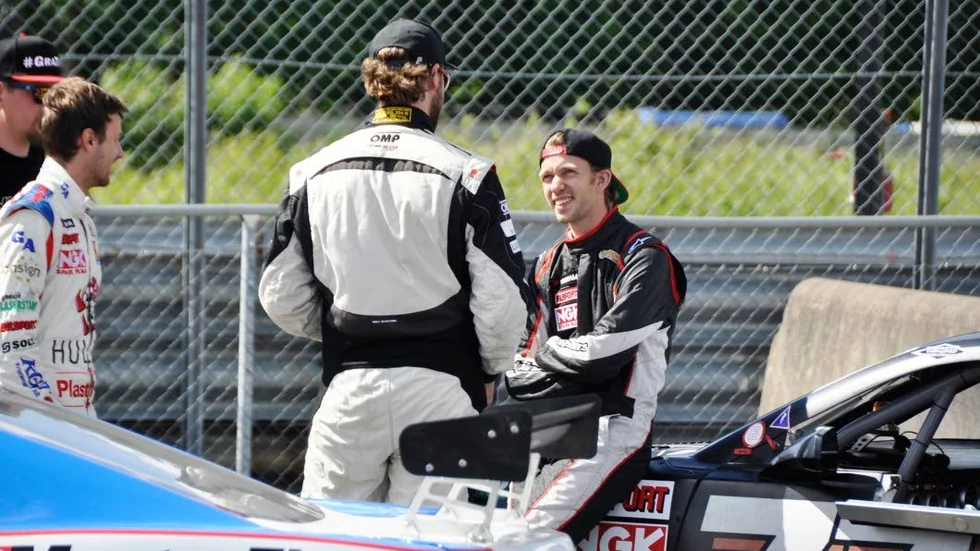 Alexander Graff inför det första racet på Mantorp under torsdagens STCC-tävlingar.