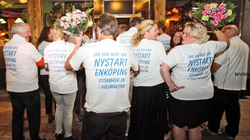 16 september 2014.  Nystart Enköpng får en poltisk rivstart. Valresultate gav partiet åtta mandat i fullmäktige.