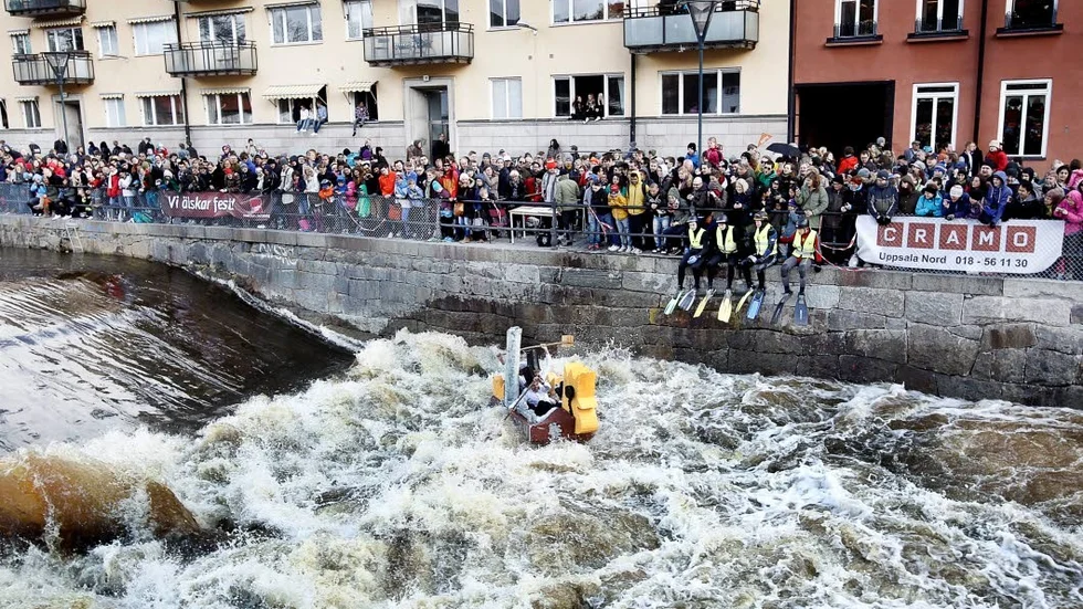 Snart dags. Det spektakulära kvarnfallet brukar vara sevärt i forsränningen.