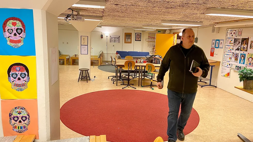 Peterslundsskolans skyddsrum används till vardags som lektionssal. "Men det ska kunna iordningställas på 48 timmar", säger Jonas Karlsson på Kustbostäder.