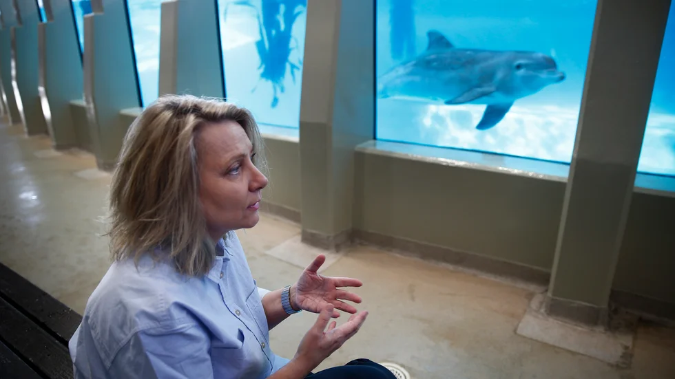 Christine Karmfalk, vd för Kolmårdens djurpark, säger att beslutet att avveckla delfinariet var svårt, men att det ändå känns rätt.