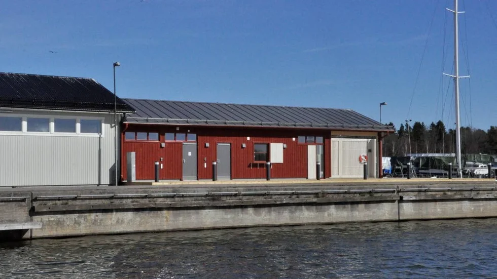 Det nya hamnmagasinet i Östhammar står nu färdigt.