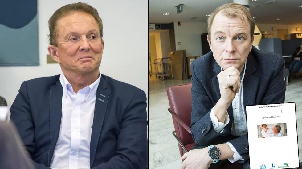 Oppositionen presenterade alternativa strategiska planer i regionstyrelsen. Till vänster Kenneth Backgård, sjukvårdspartiet, och till vänster Jens Sundström, Liberalerna.