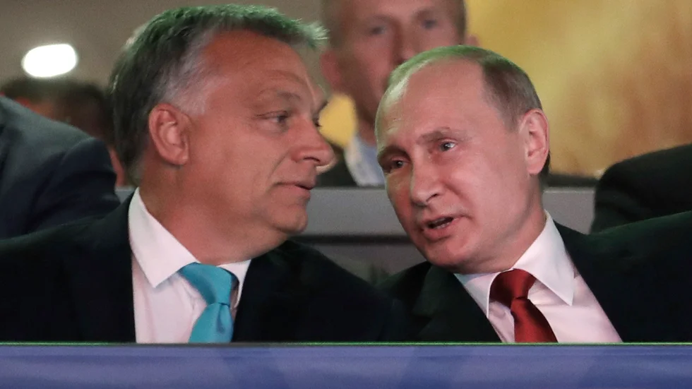 Ungerns premiärminister Viktor Orbán och Rysslands president Vladimir Putin vid ett möte i Budapest 2017.
